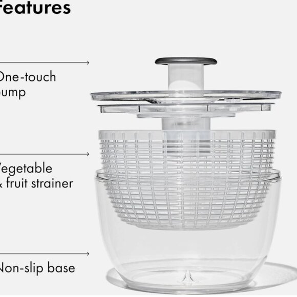 Salad Spinner, 6.22 Qt Lettuce & Vegetable Washer ( XOXO, BRAND NEW) - Picture 7 of 9